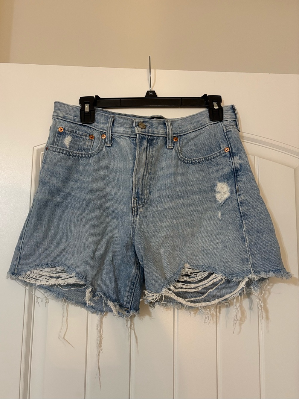 GAP Light Wash Distressed Denim Shorts